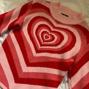 COPY - COPY - Cider Heart Wave Sweater - Pink - Size Small